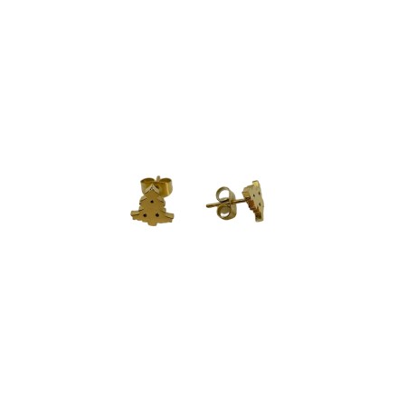 earrings stud steel gold christmas tree